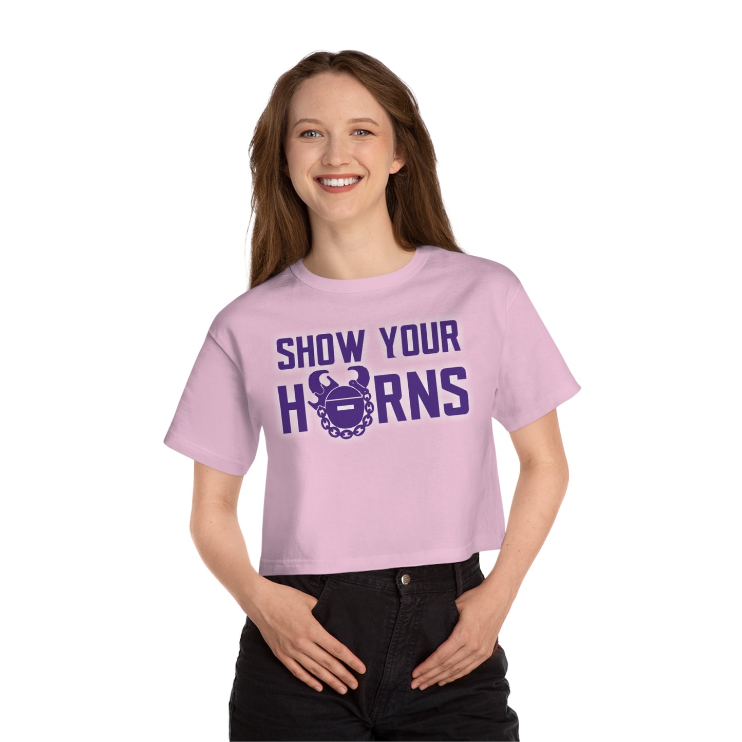 Women's Champion Heritage Cropped Top - Show Your Horns