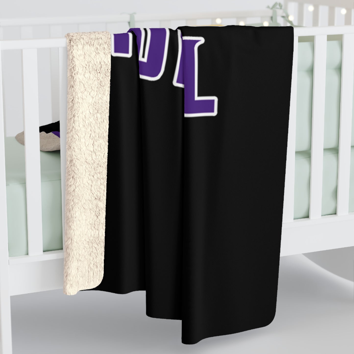 Sherpa Fleece Blanket - Black - Vikes Football