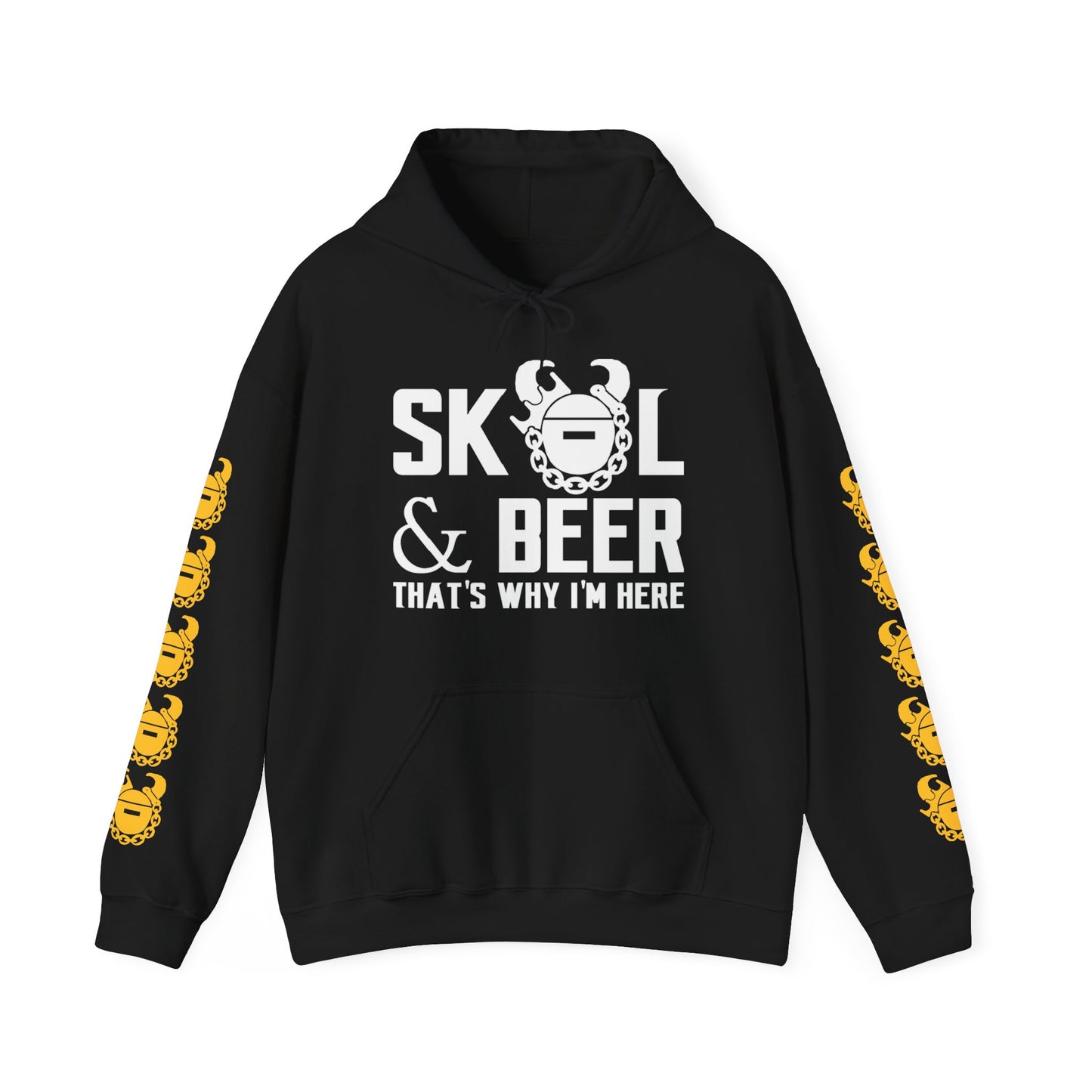 Unisex Heavy Blend™ Hooded Sweatshirt - & BEER + Game Day Helmet (Sleeves)