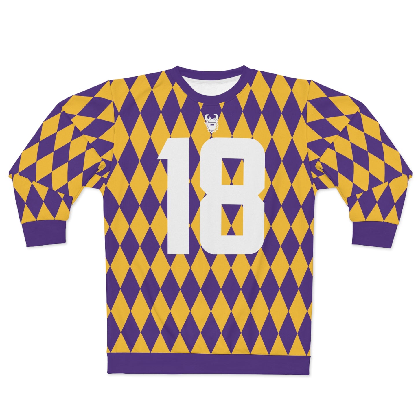 Unisex Crewneck - Purple/Gold Diamonds - Jersey #18