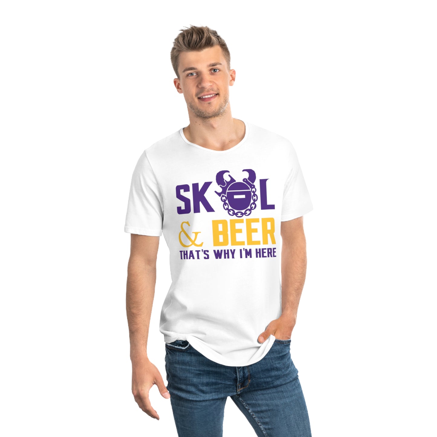 Men's Curved Hem Tee - Football & BEER