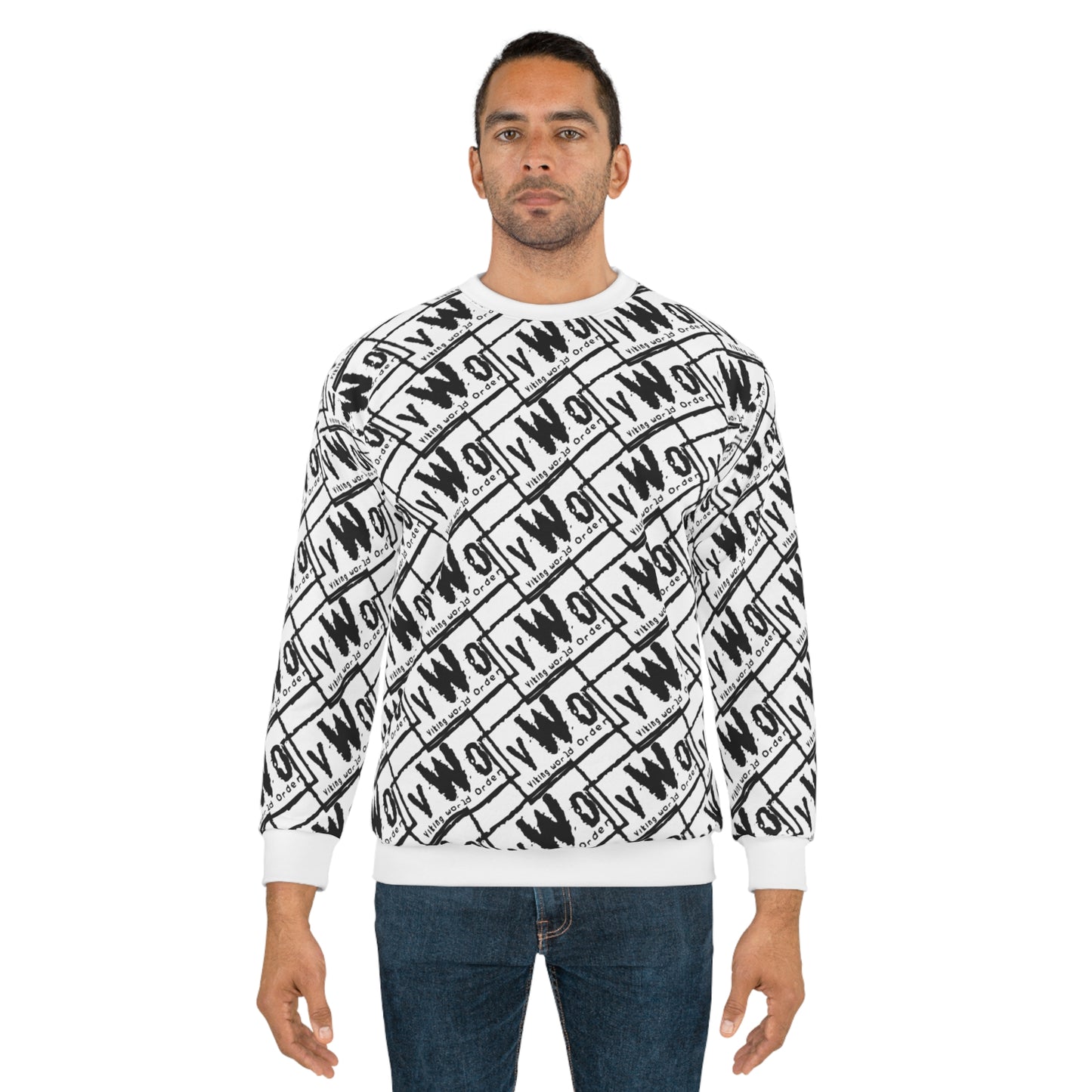 Unisex Crewneck - White/Black - VWO (Framed)