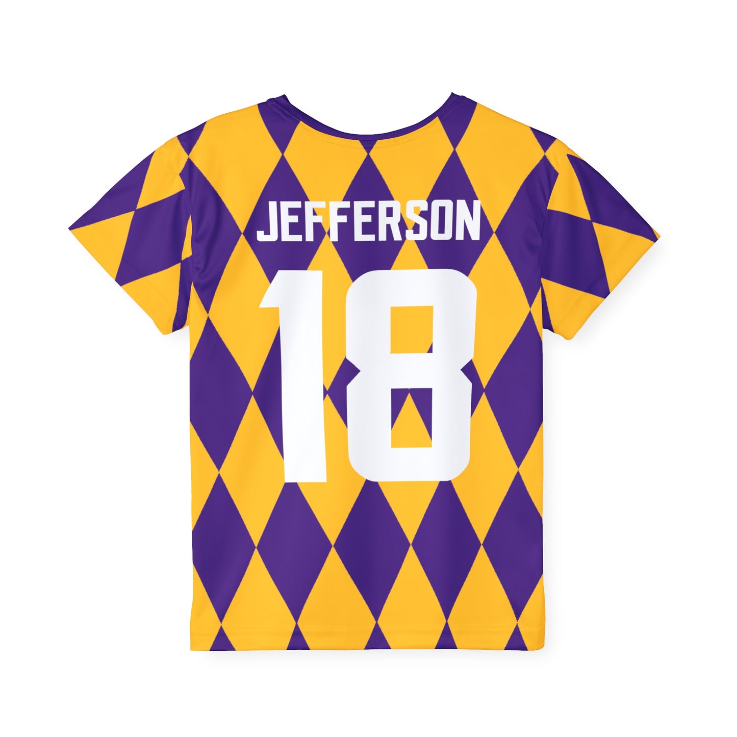 Kids Sports Jersey (Purple/Gold Diamonds) - Jersey #18