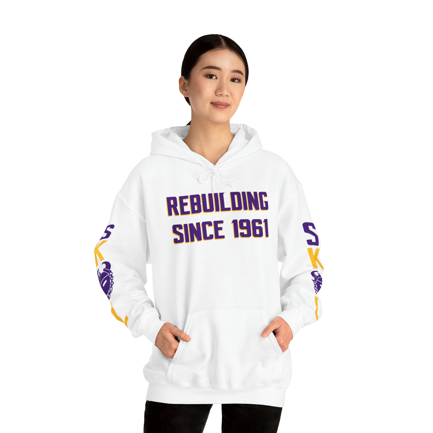 Unisex Heavy Blend™ Hooded Sweatshirt - Rebuilding Since 1961 + Original (Sleeves)