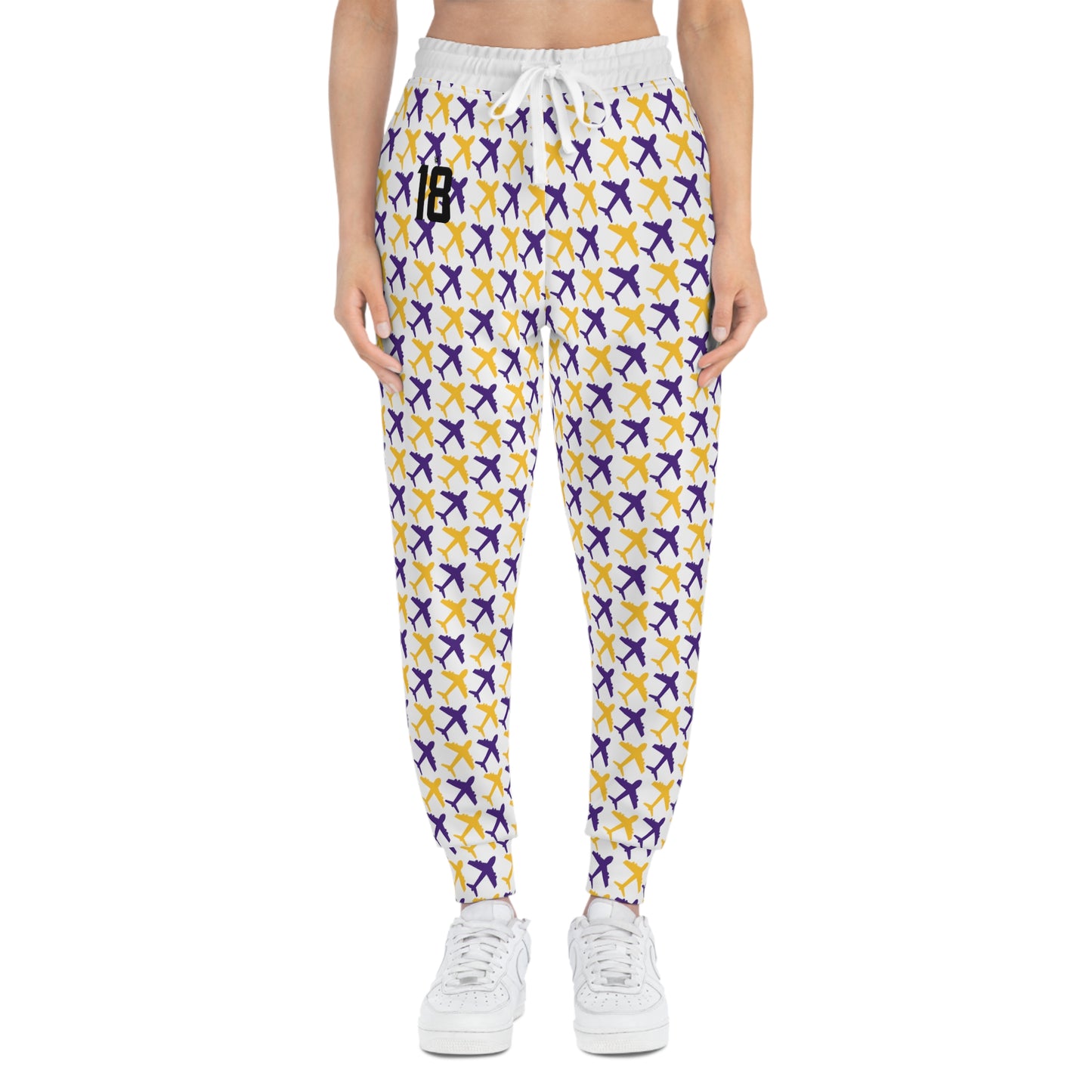 Unisex Athletic Joggers - White/Jet Planes