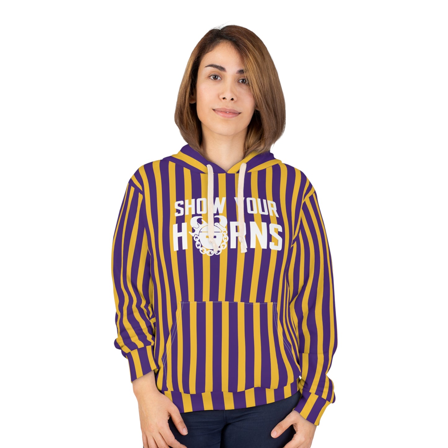 Unisex Pullover Hoodie - Stripes - Show Your Horns