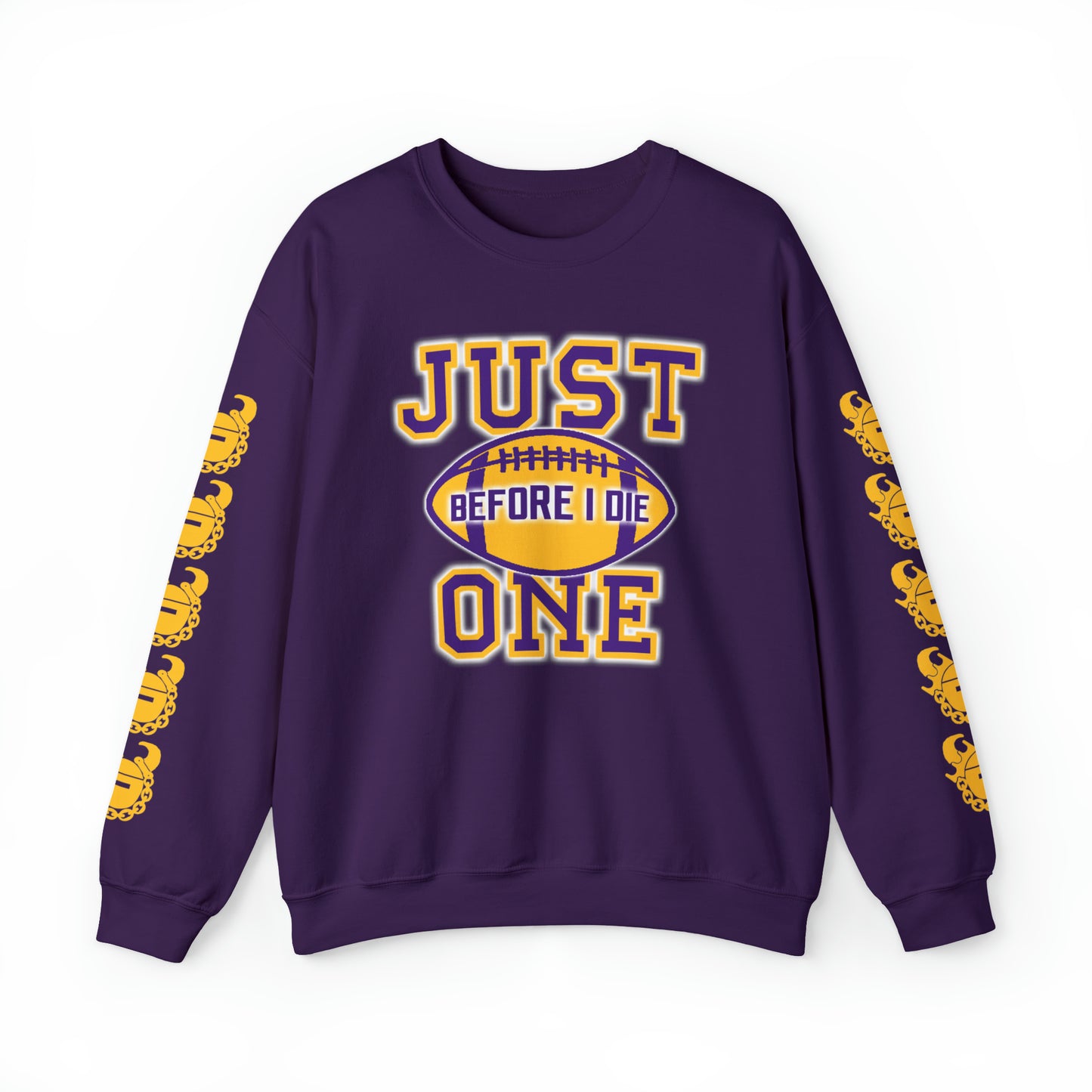 Unisex Heavy Blend™ Crewneck - Just ONE + Game Day Helmet (Sleeves)
