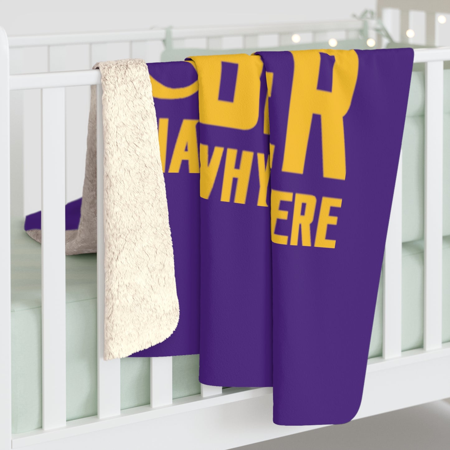 Sherpa Fleece Blanket - Purple/Gold - Football & BEER