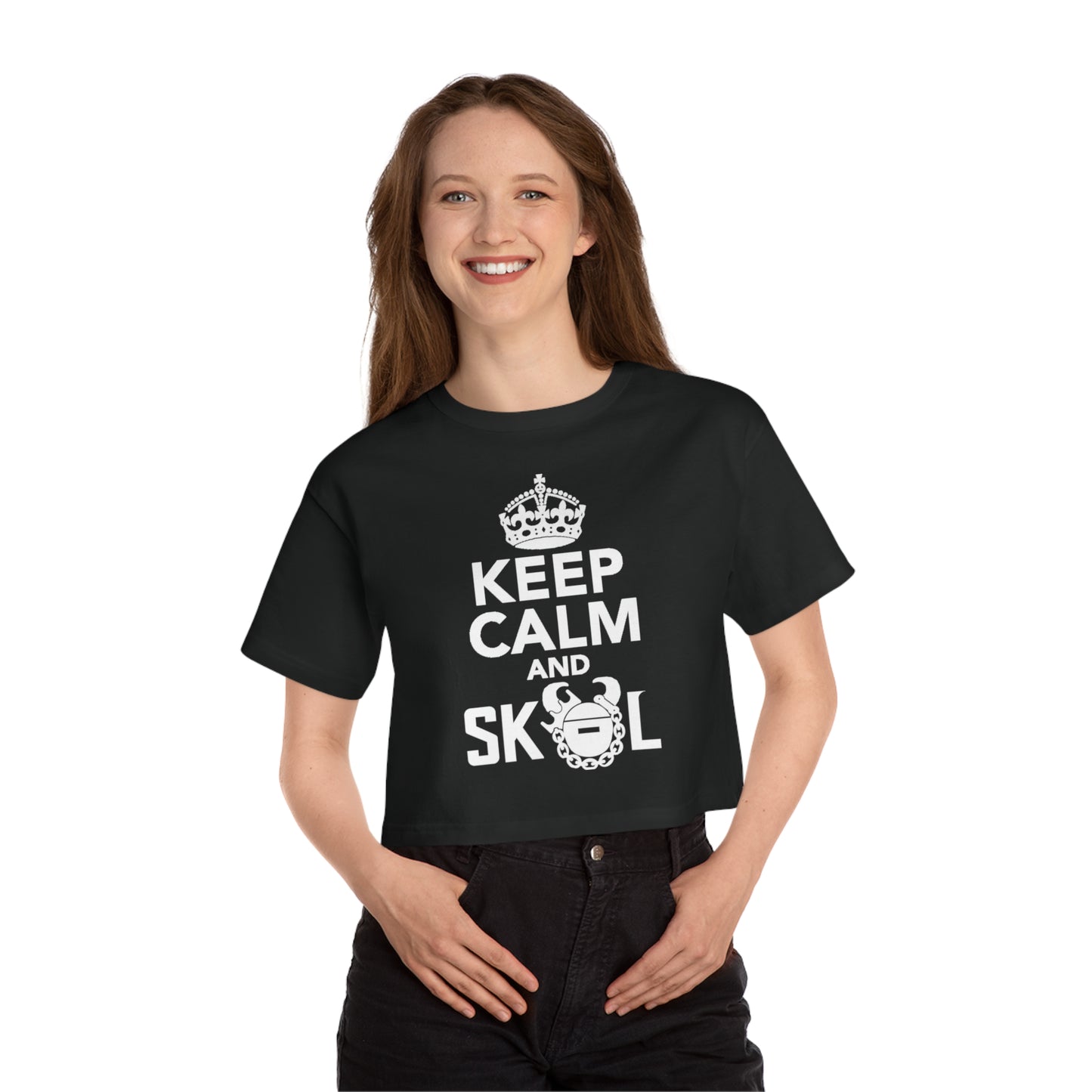 Women's Champion Heritage Cropped Top - Keep Calm