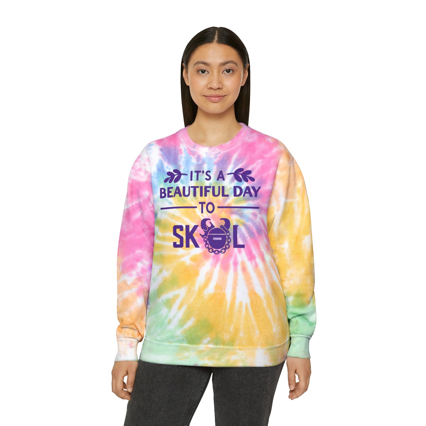Tie-Dye Crewneck - It's a Beautiful Day!