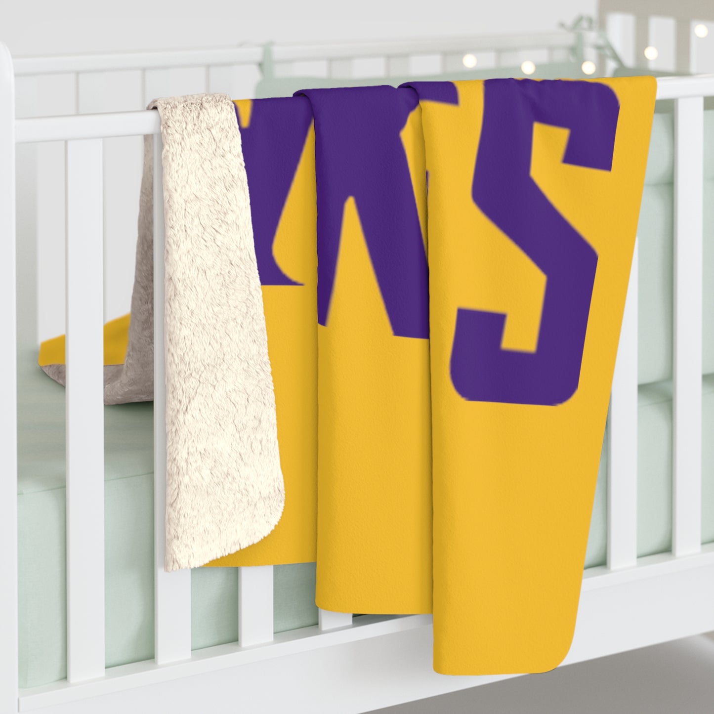 Sherpa Fleece Blanket - Gold/Purple - Vikes