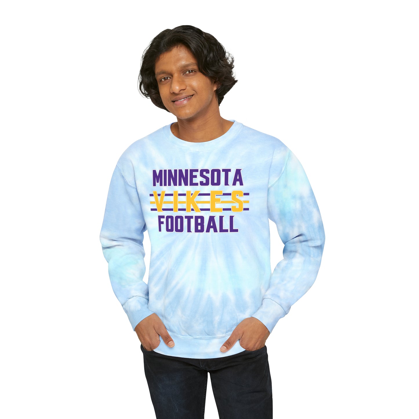 Tie-Dye Crewneck - Vikes Football