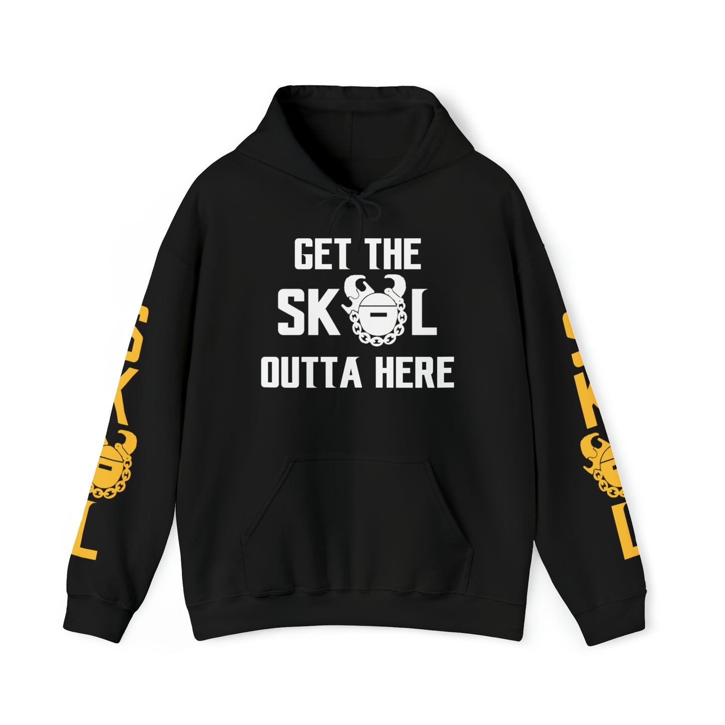 Unisex Heavy Blend™ Hooded Sweatshirt - Get OUTTA Here + Original (Sleeves)