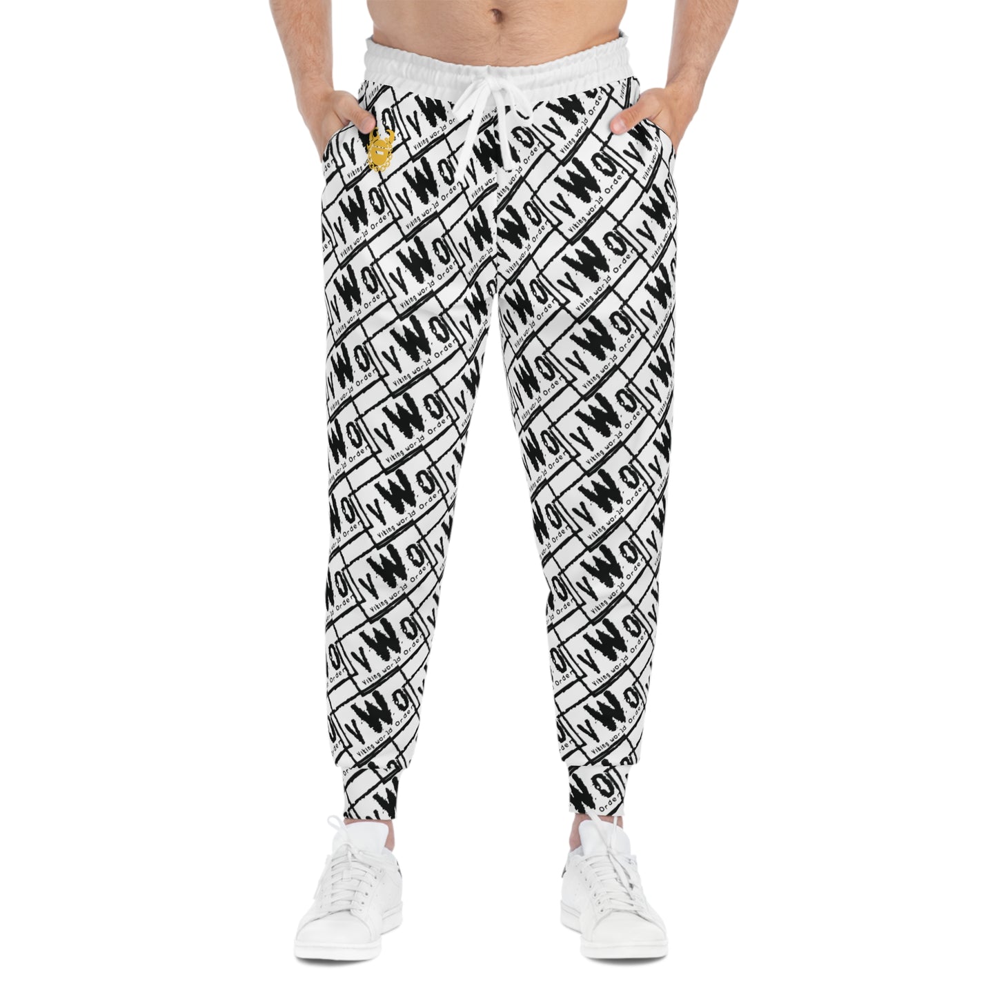 Unisex Athletic Joggers - White/Black - VWO (Framed)