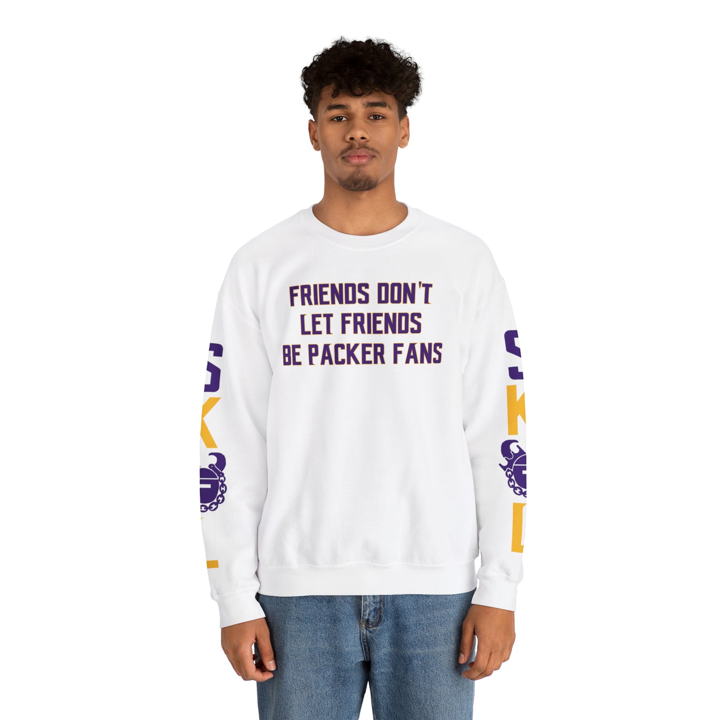 Unisex Heavy Blend™ Crewneck - Friends Don't Let Friends + The Original (Sleeves)