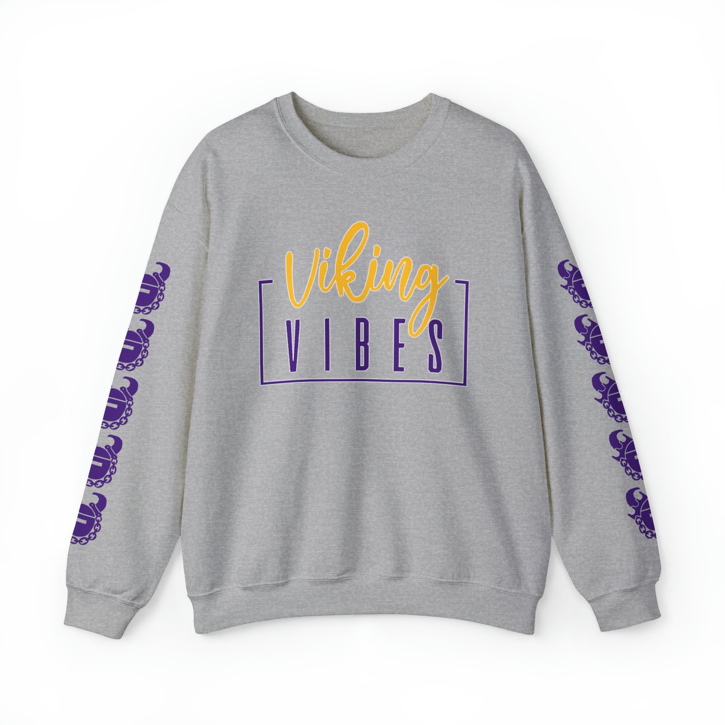 Unisex Heavy Blend™ Crewneck - Vibes + Game Day Helmet (Sleeves)
