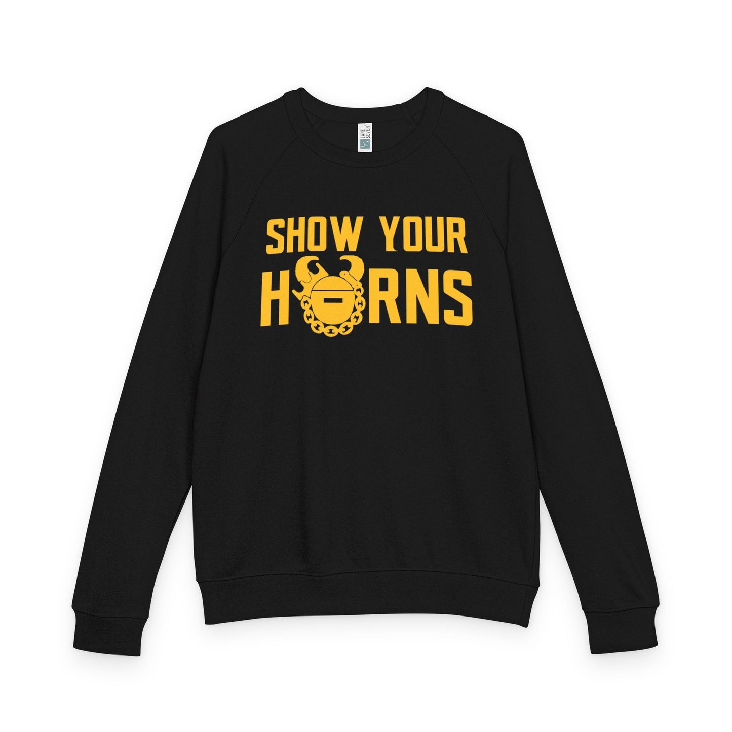 Unisex French Terry Raglan Crewneck - Show Your Horns