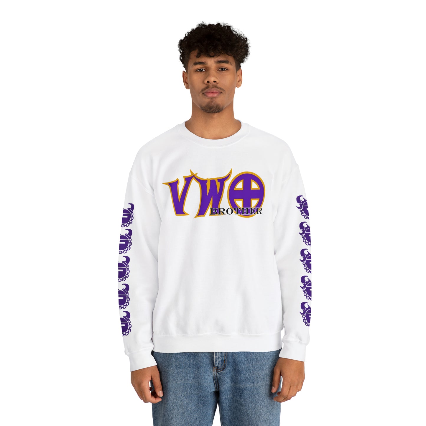 Unisex Heavy Blend™ Crewneck - VWO Brother + Game Day Helmet (Sleeves)