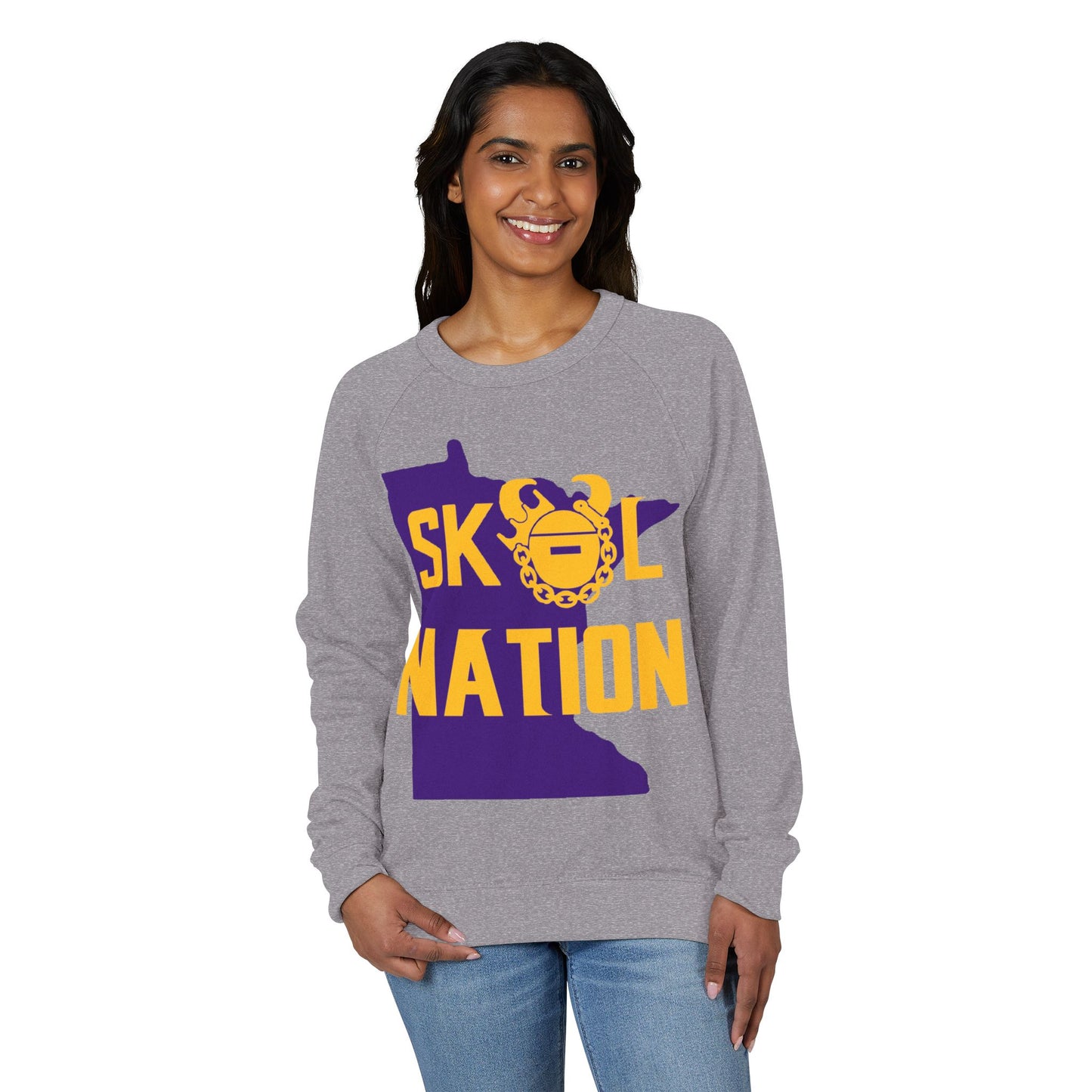 Unisex French Terry Raglan Crewneck - MN Nation