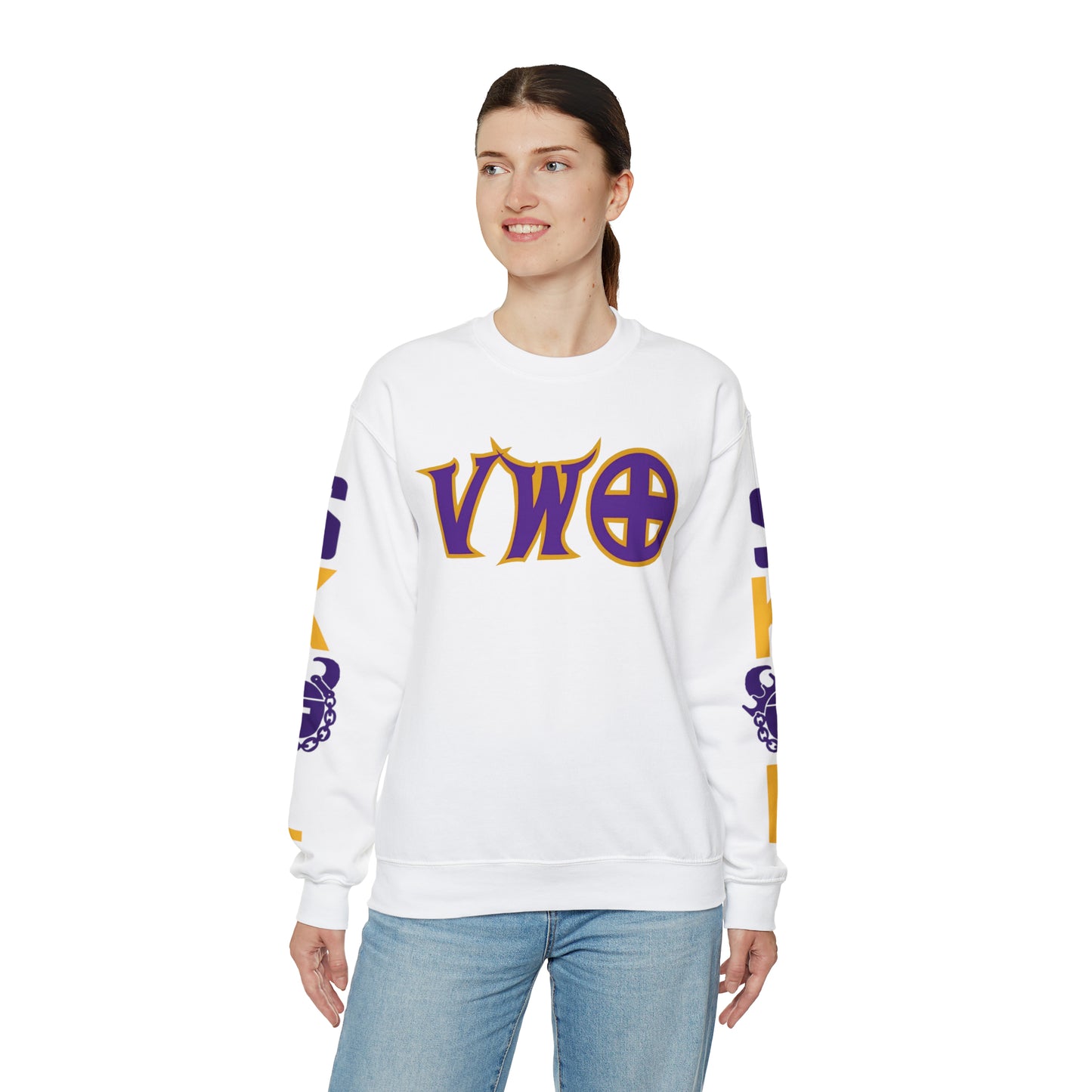 Unisex Heavy Blend™ Crewneck - V-W-O + The Original (Sleeves)