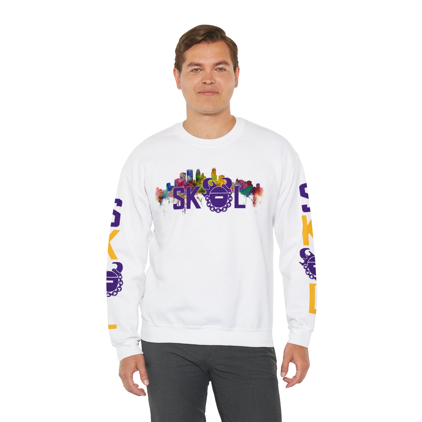 Unisex Heavy Blend™ Crewneck - Skyline + The Original (Sleeves)