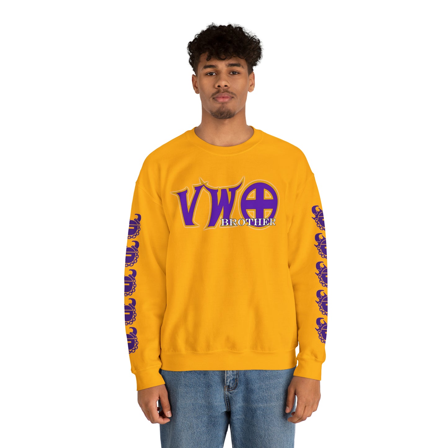 Unisex Heavy Blend™ Crewneck - VWO Brother + Game Day Helmet (Sleeves)