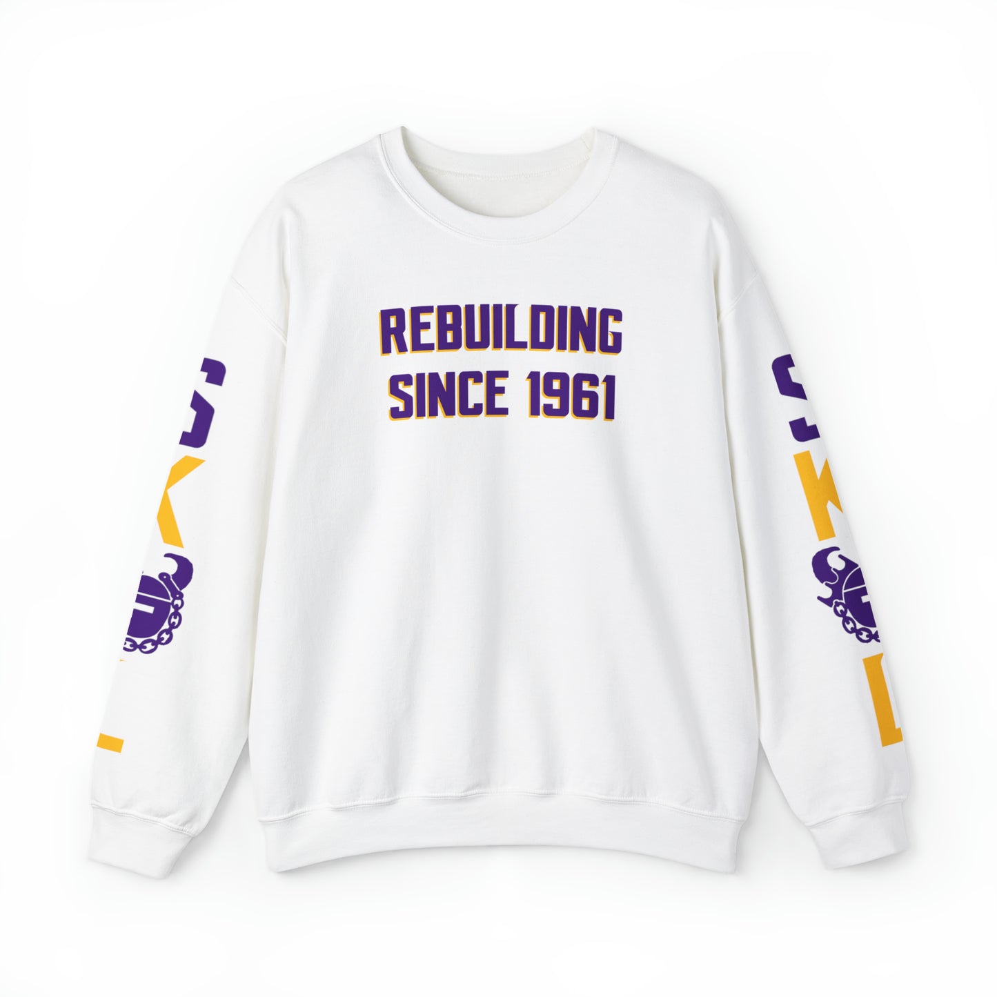 Unisex Heavy Blend™ Crewneck - Rebuilding Since 1961 + The Original (Sleeves)