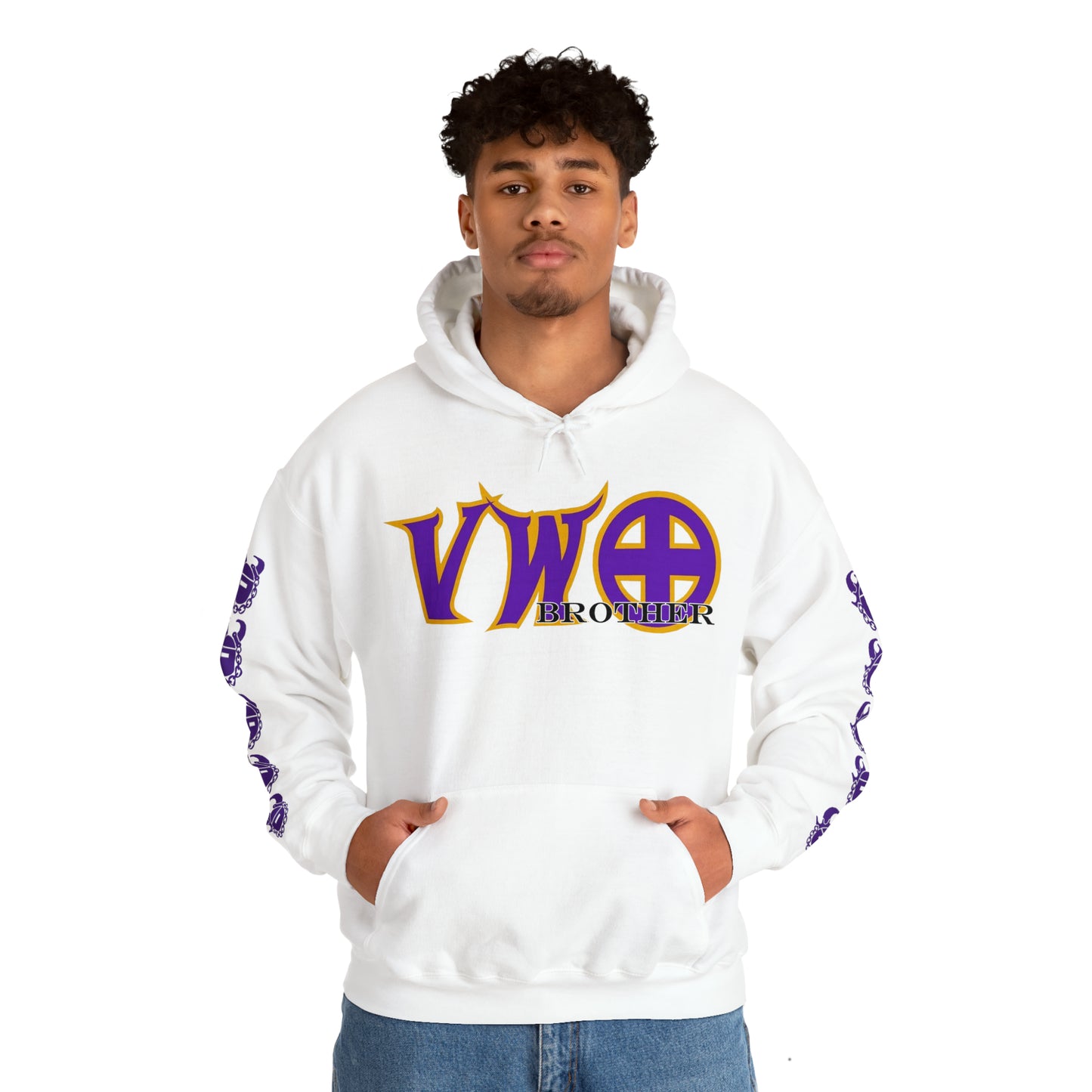 Unisex Heavy Blend™ Hooded Sweatshirt - VWO Brother + Game Day Helmet (Sleeves)