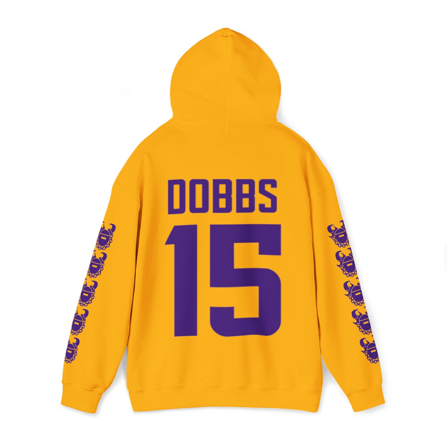Unisex Heavy Blend™ Hooded Sweatshirt - Jersey #15 + Game Day Helmet (Sleeves)