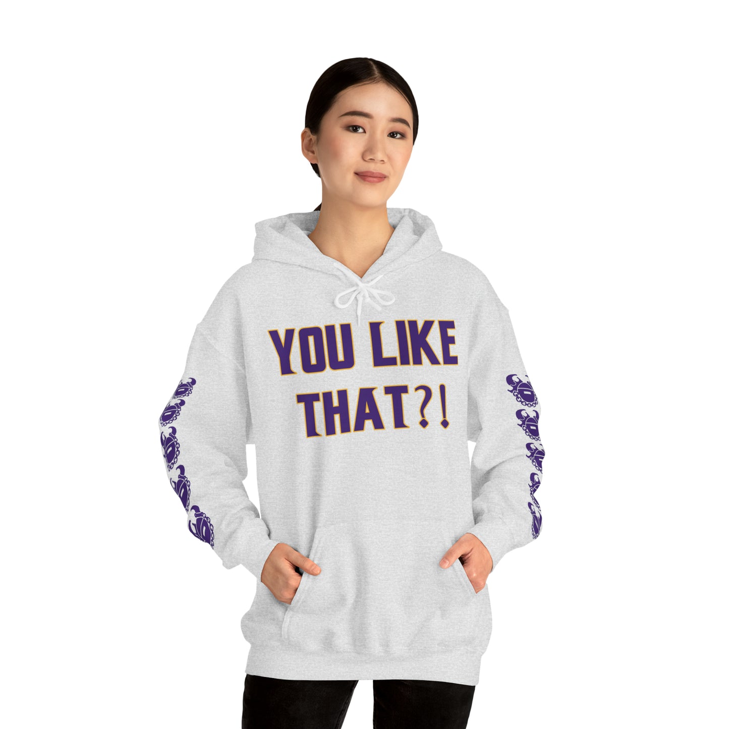 Unisex Heavy Blend™ Hooded Sweatshirt - YOU LIKE THAT?! + Game Day Helmet (Sleeves)