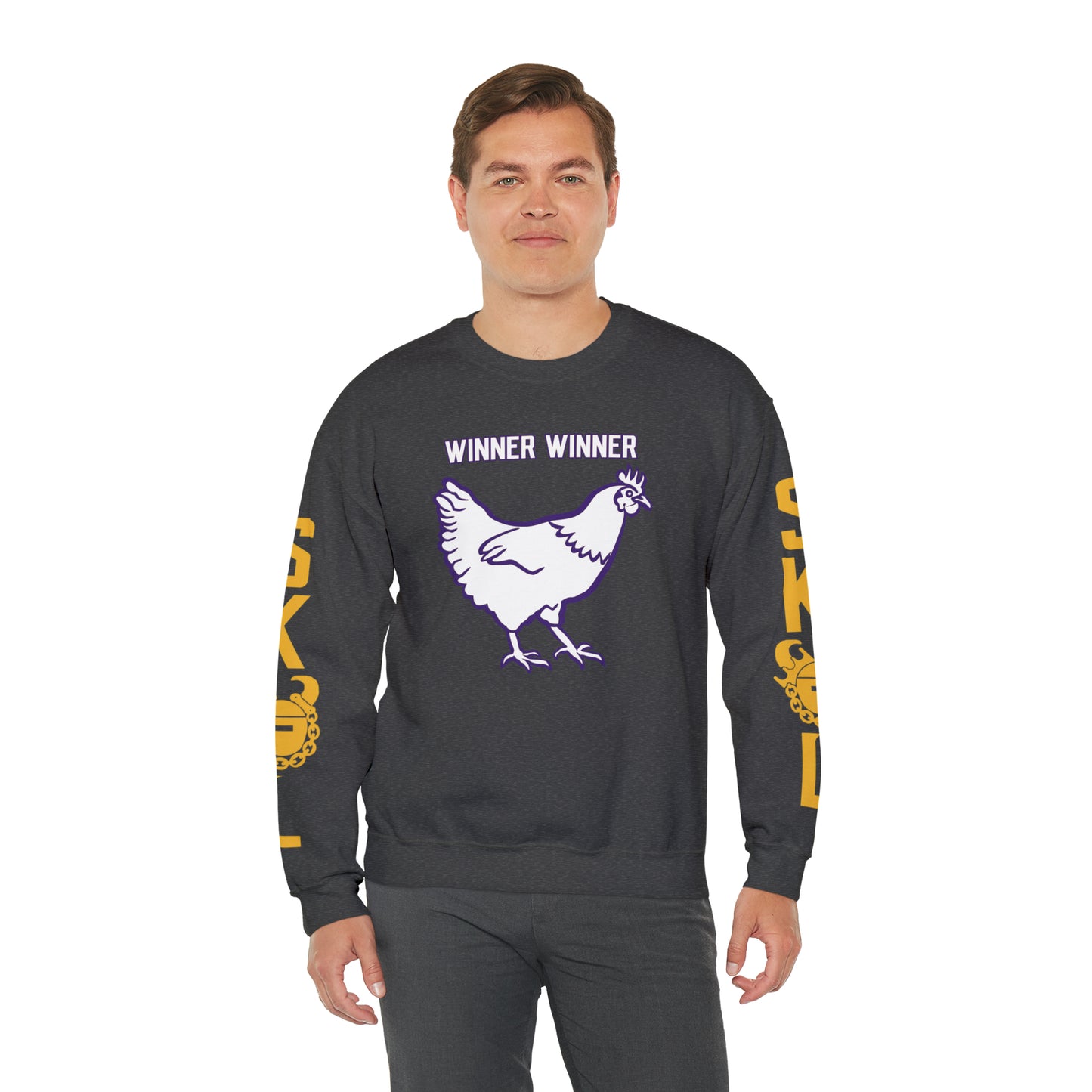 Unisex Heavy Blend™ Crewneck - Winner Winner Chicken Dinner + The Original (Sleeves)