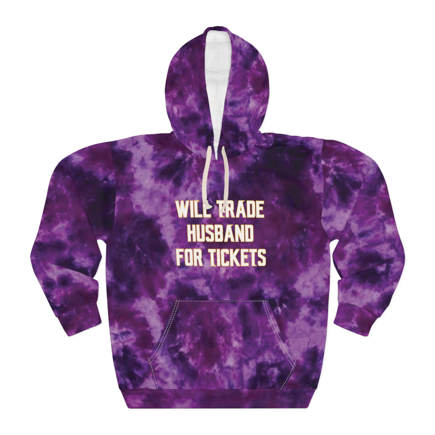 Unisex Pullover Hoodie - Purple Tie-Dye - Husband for Tickets