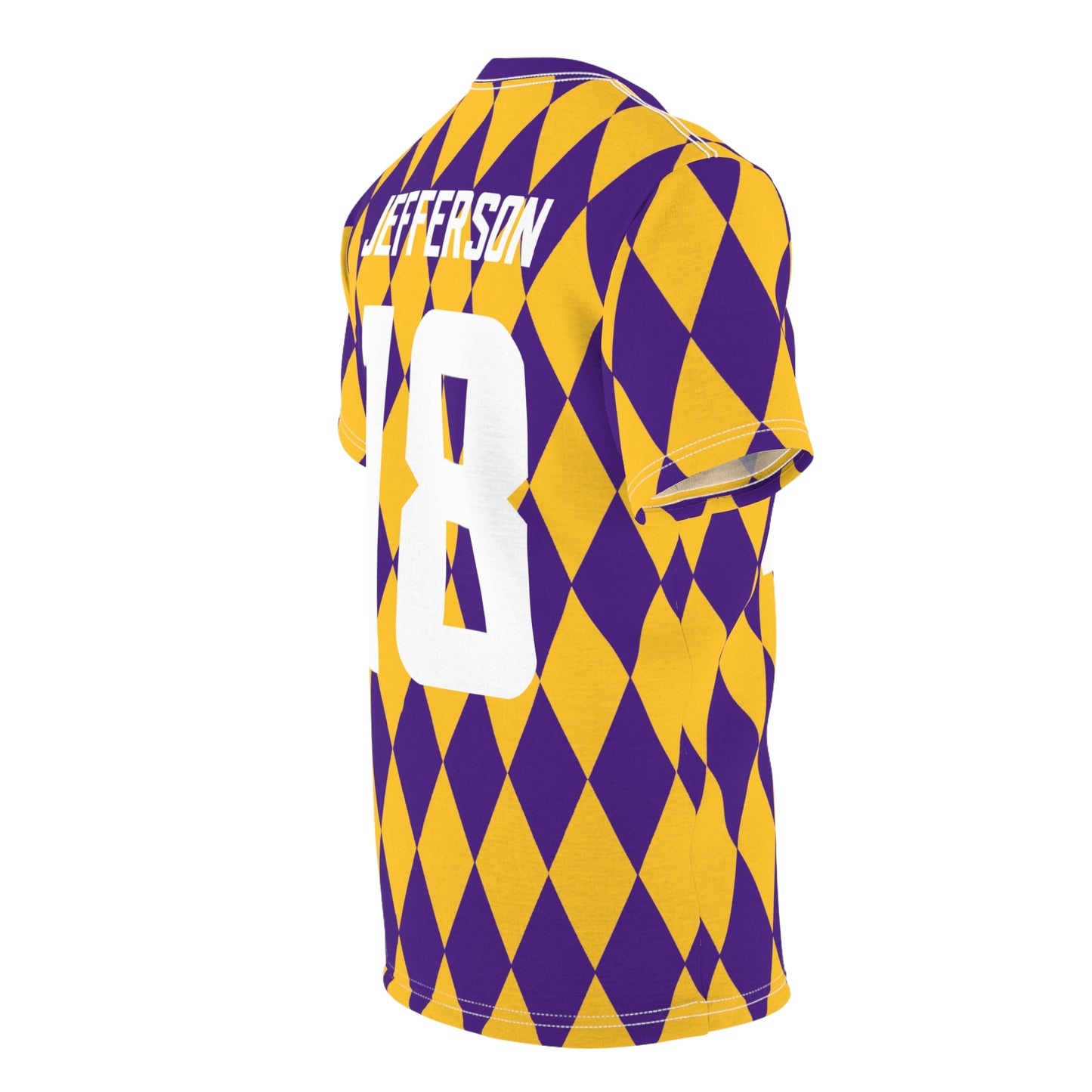 Unisex Cut & Sew Tee - Purple/Gold Diamonds - Jersey #18