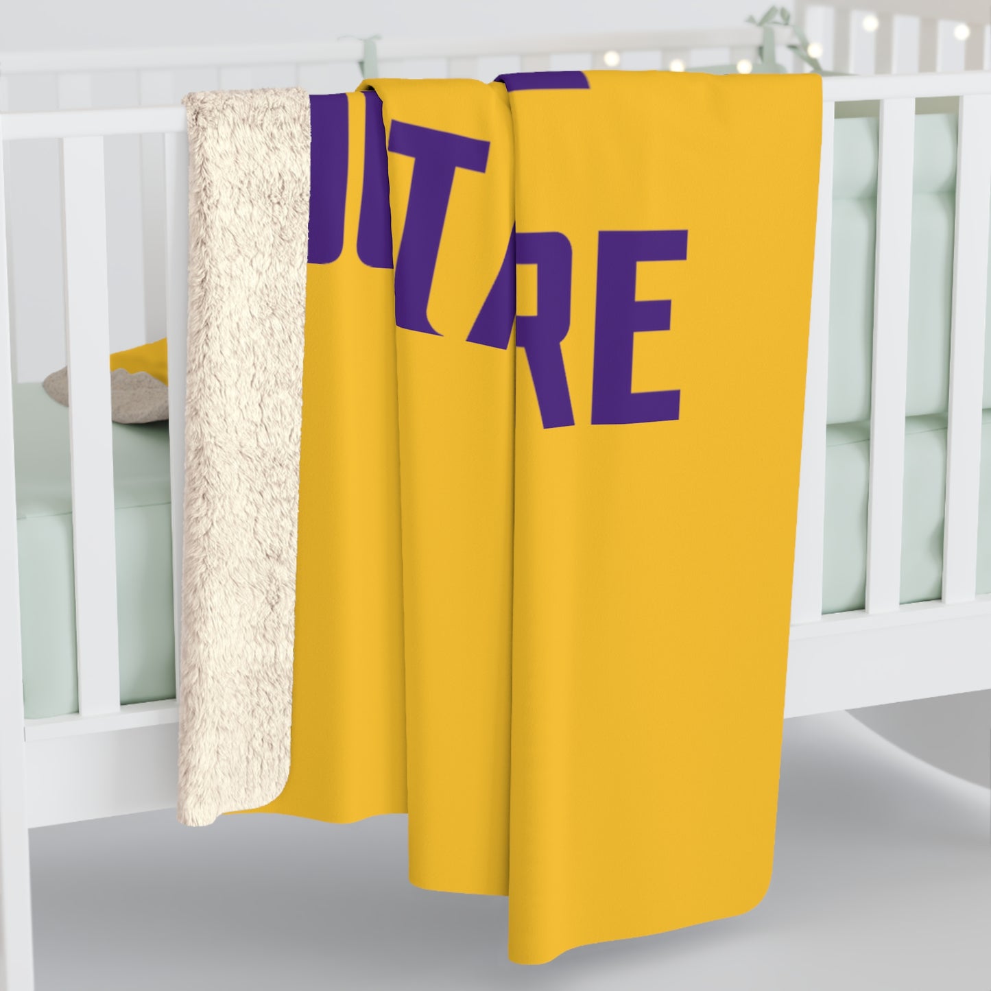 Sherpa Fleece Blanket - Gold/Purple - Get OUTTA Here