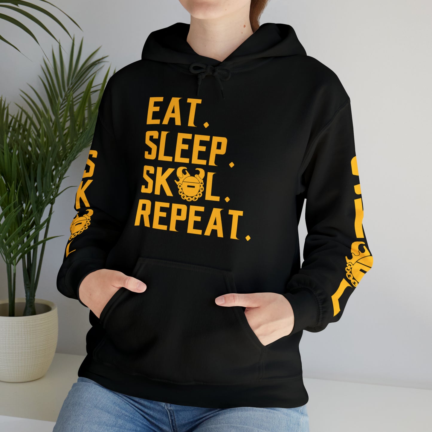 Unisex Heavy Blend™ Hooded Sweatshirt - Eat. Sleep. Repeat. + The Original (Sleeves)
