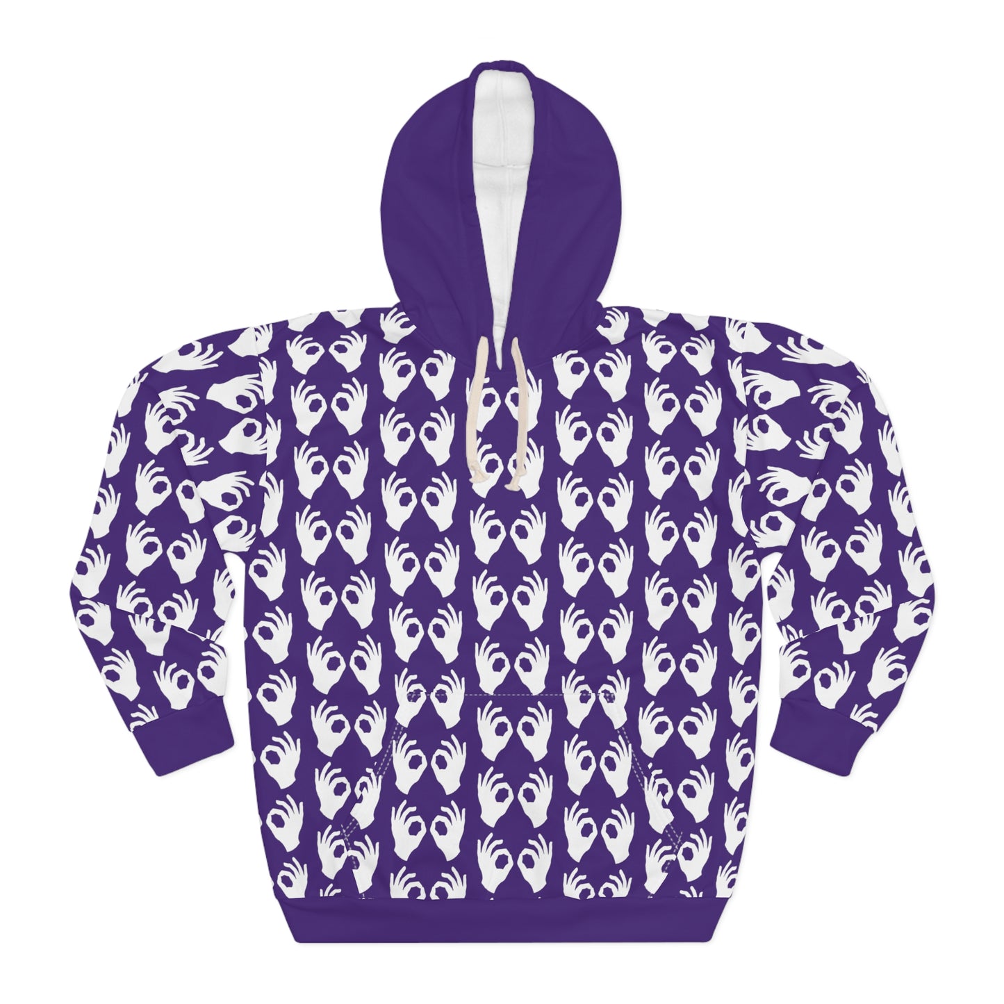 Unisex Pullover Hoodie - Purple/White Griddy