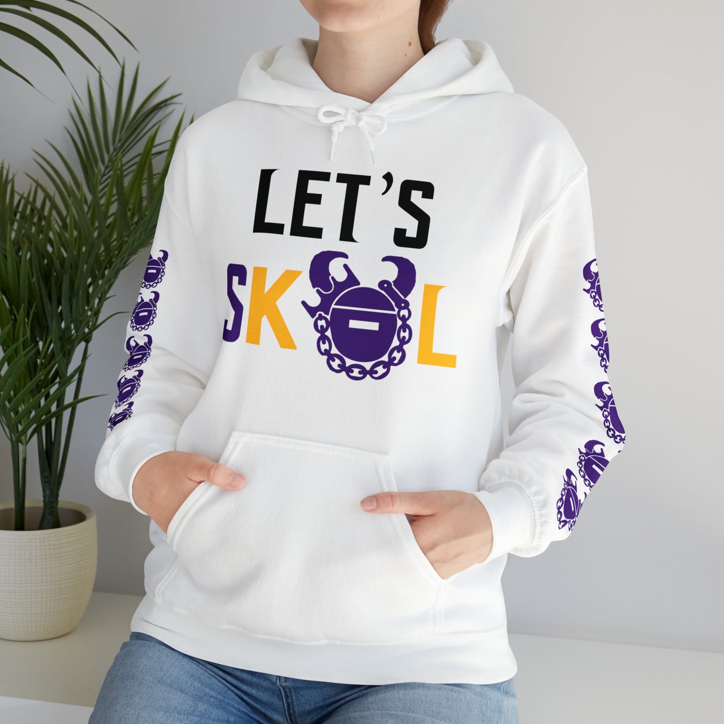Unisex Heavy Blend™ Hooded Sweatshirt - Let's go! + Game Day Helmet (Sleeves)