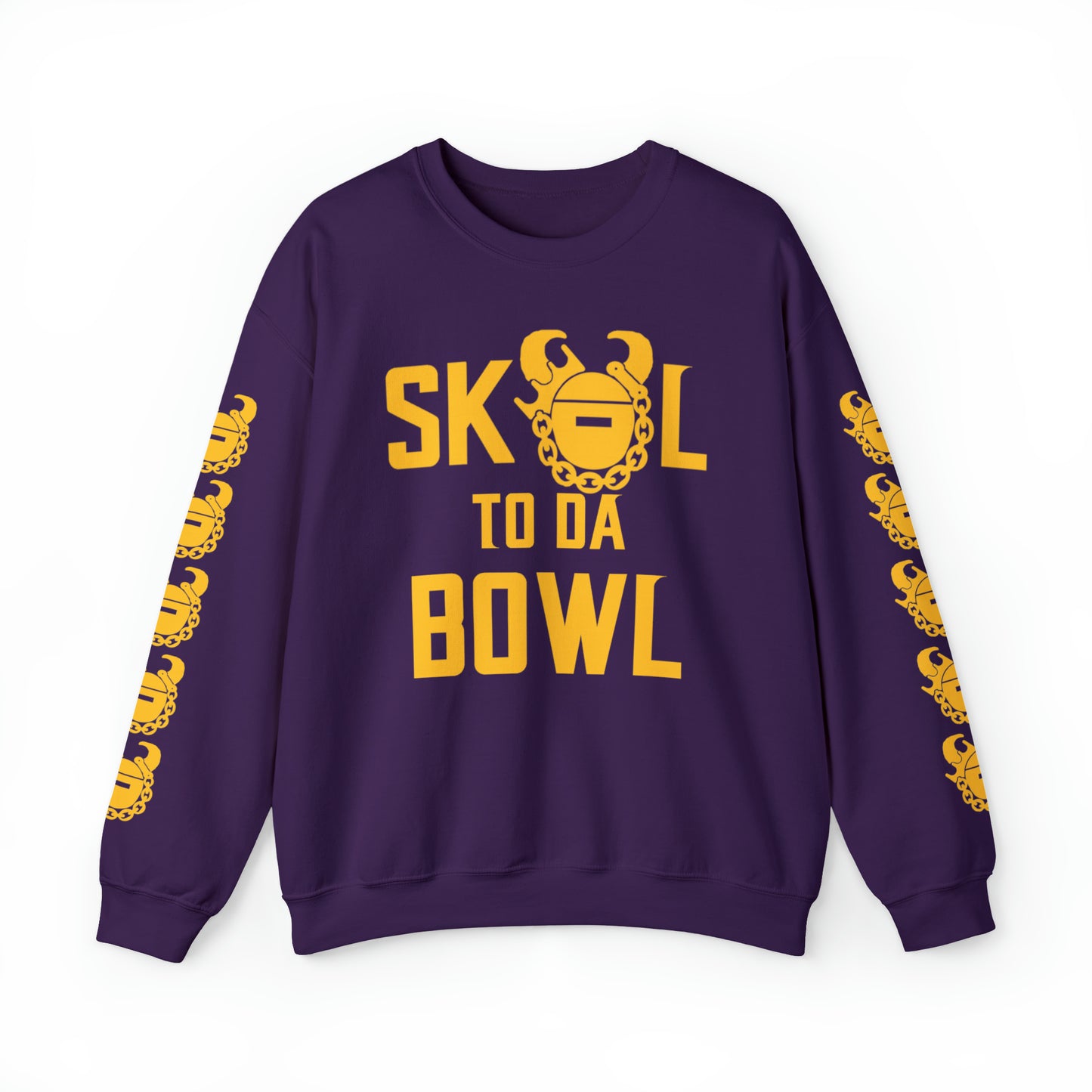Unisex Heavy Blend™ Crewneck - to da BOWL + Game Day Helmet (Sleeves)
