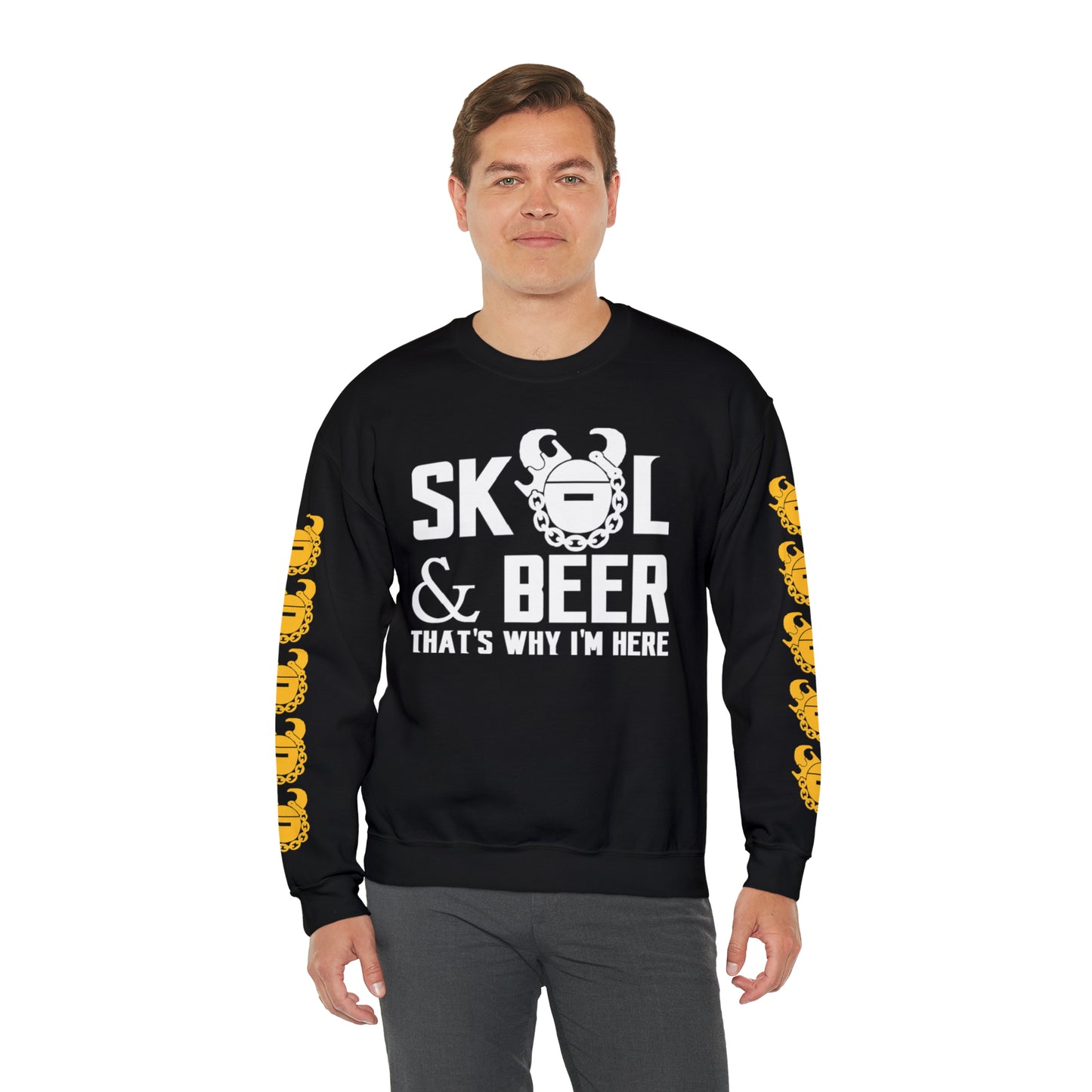 Unisex Heavy Blend™ Crewneck - & BEER + Game Day Helmet (Sleeves)