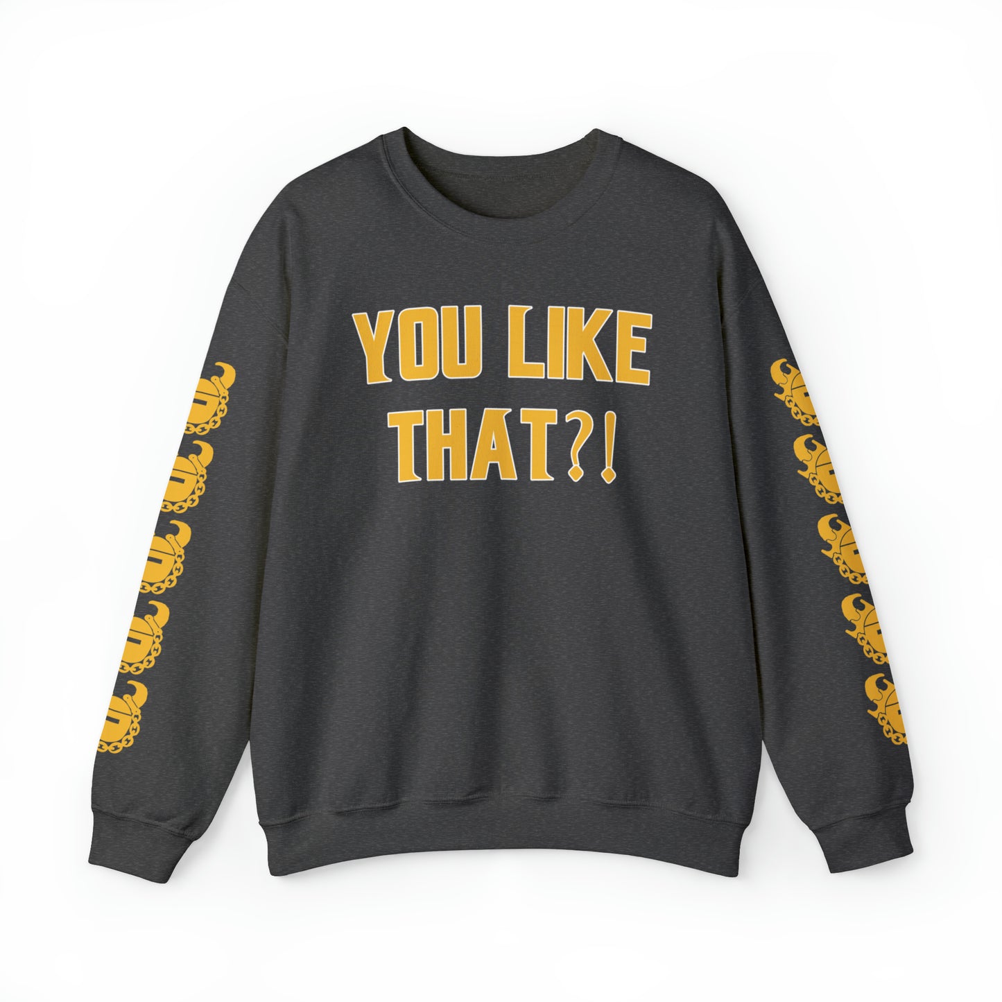 Unisex Heavy Blend™ Crewneck - YOU LIKE THAT?! + Game Day Helmet (Sleeves)