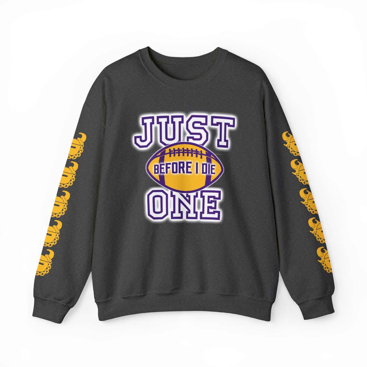 Unisex Heavy Blend™ Crewneck - Just ONE + Game Day Helmet (Sleeves)