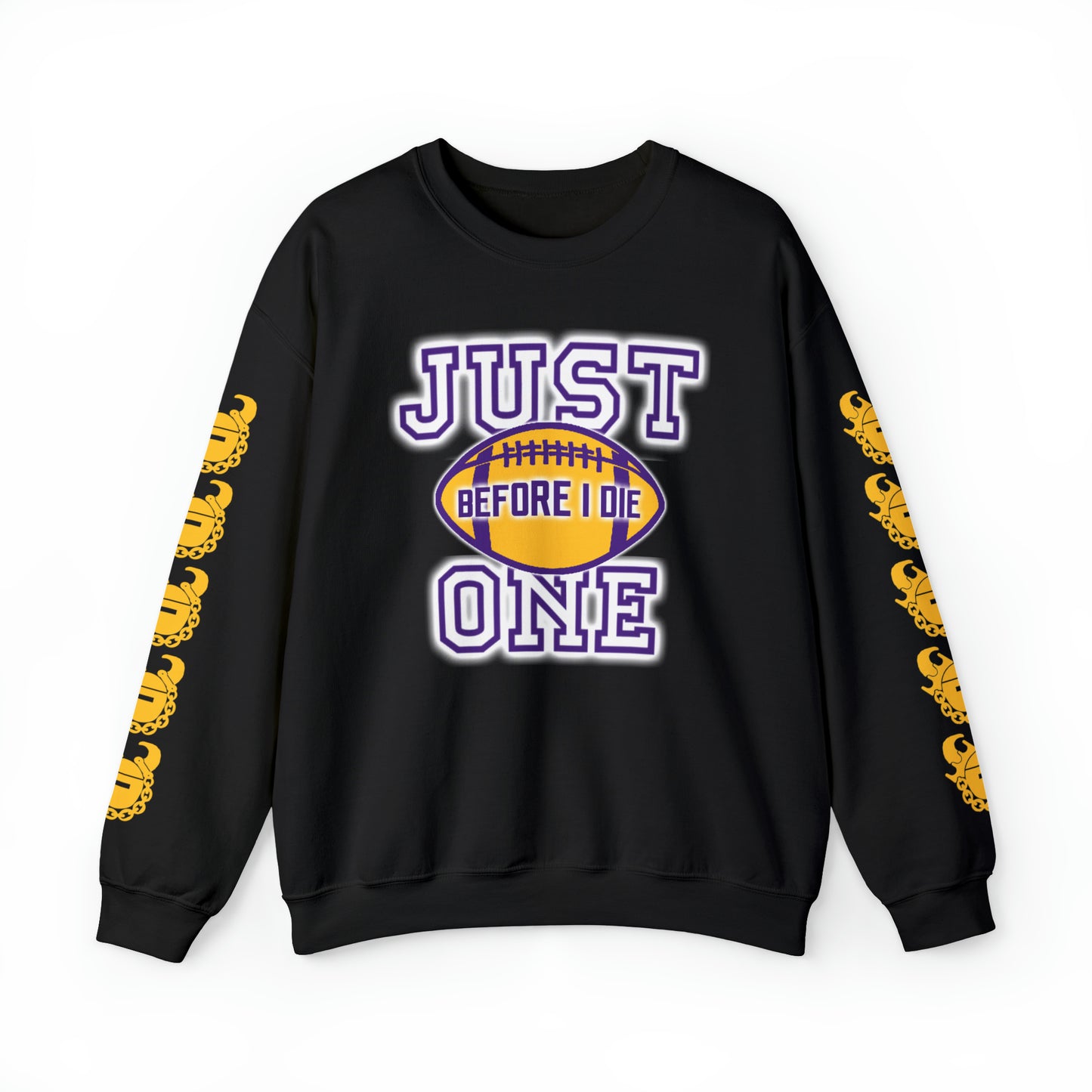 Unisex Heavy Blend™ Crewneck - Just ONE + Game Day Helmet (Sleeves)
