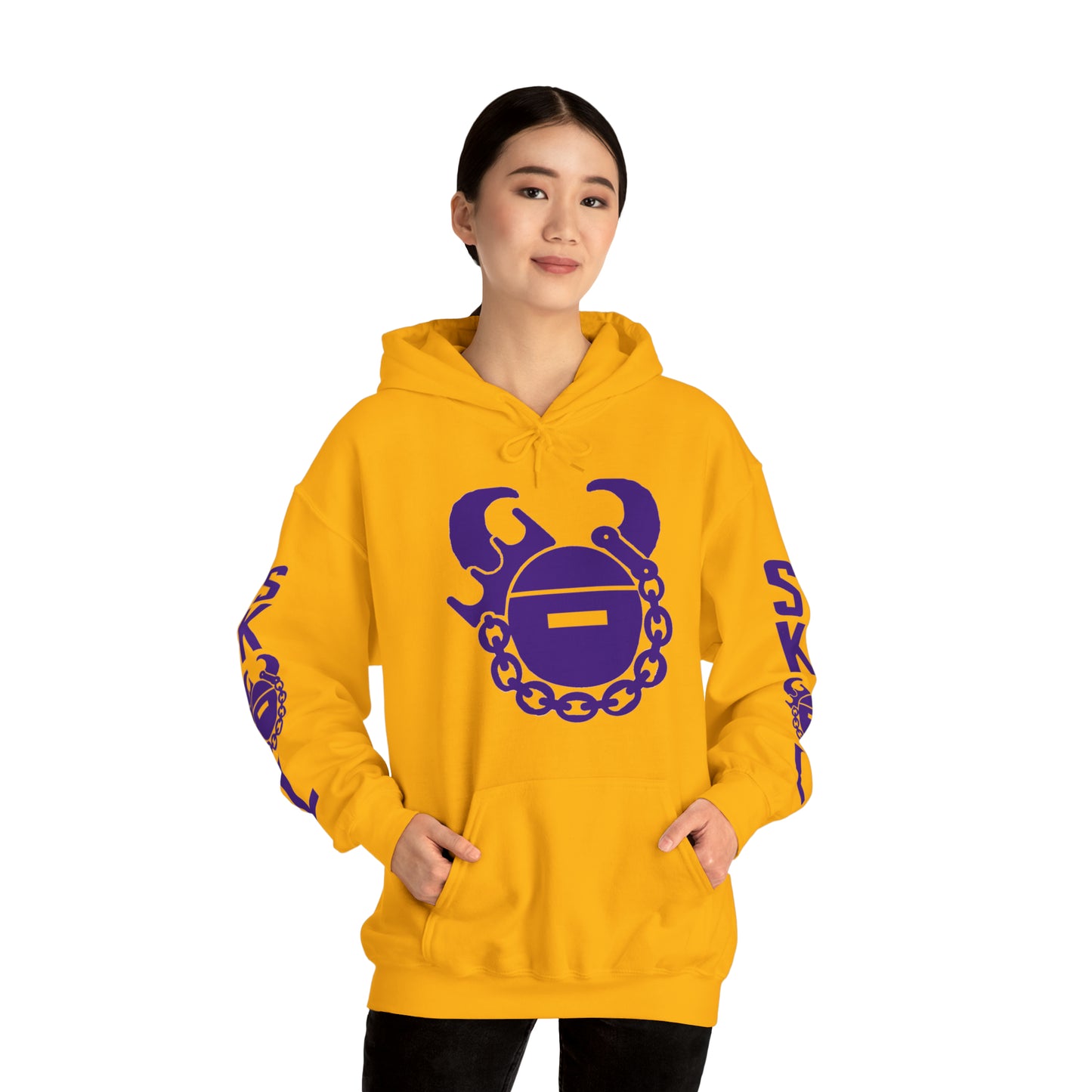 Unisex Heavy Blend™ Hooded Sweatshirt - Game Day Helmet + Original (Sleeves)