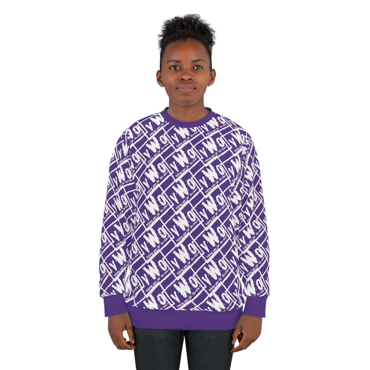 Unisex Crewneck - Purple/White - VWO (Framed)