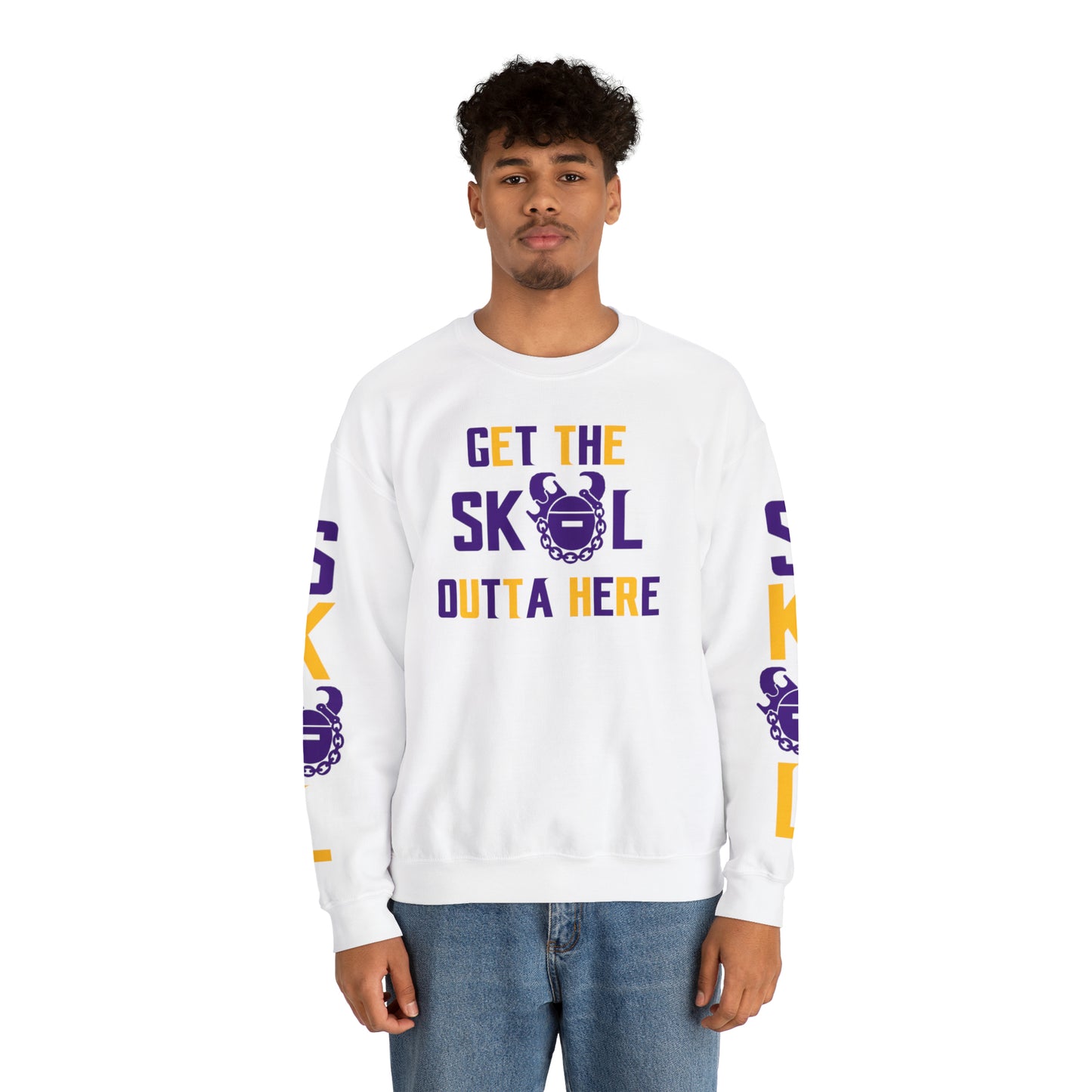 Unisex Heavy Blend™ Crewneck - Get OUTTA Here + The Original (Sleeves)