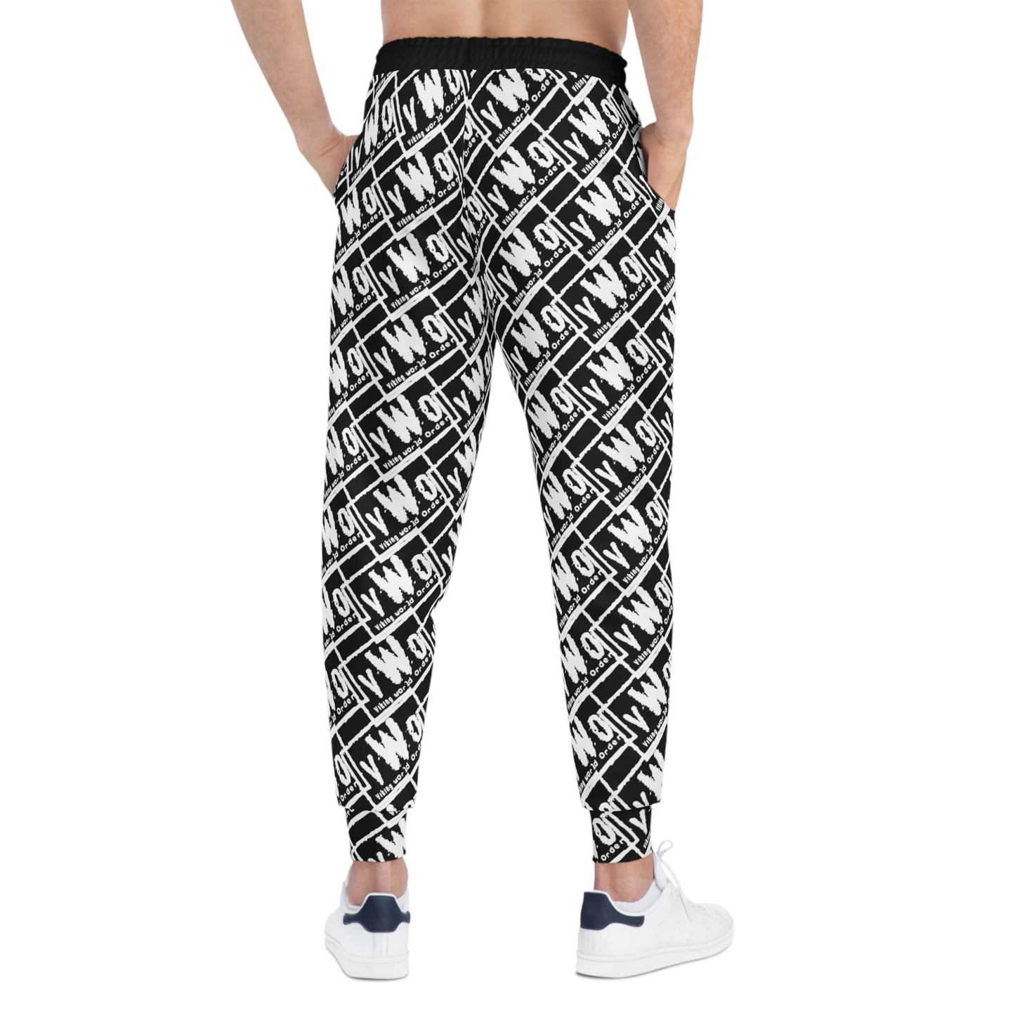 Unisex Athletic Joggers - Black/White - VWO (Framed)