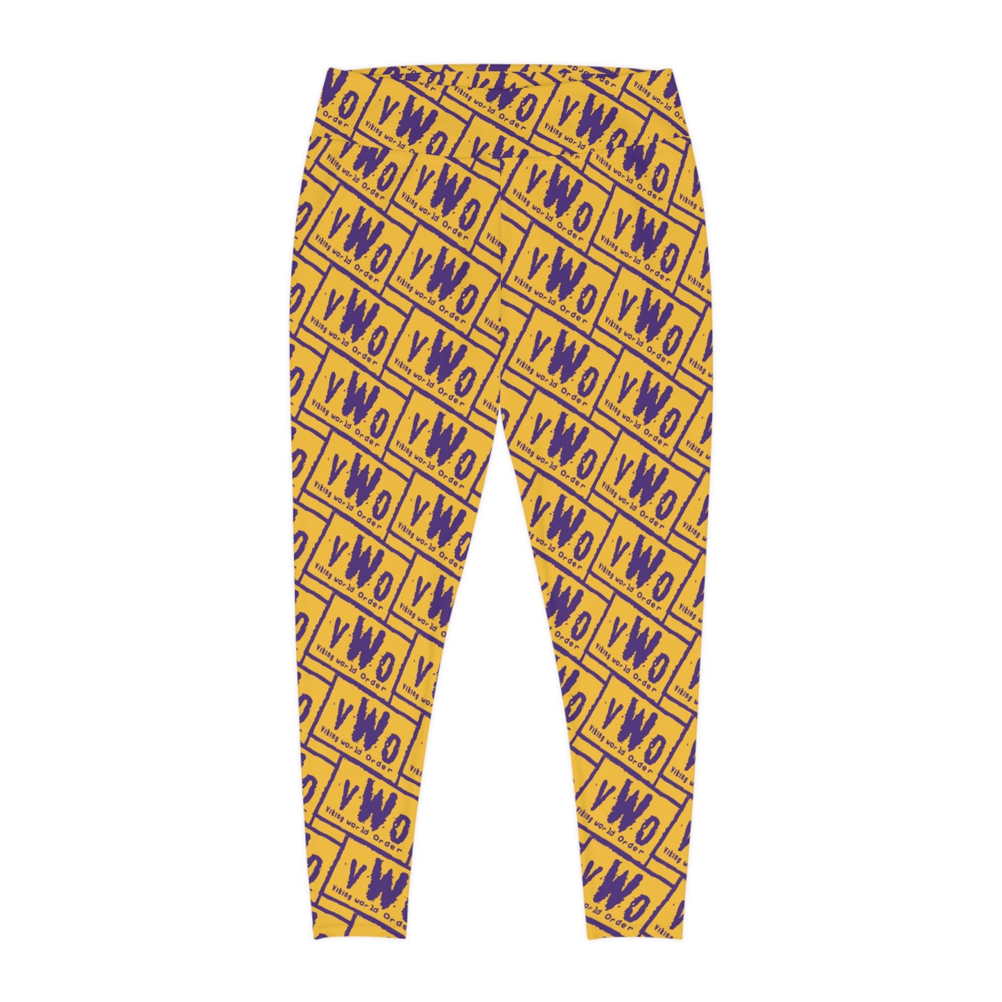 Plus Size Leggings - Gold/Purple - VWO