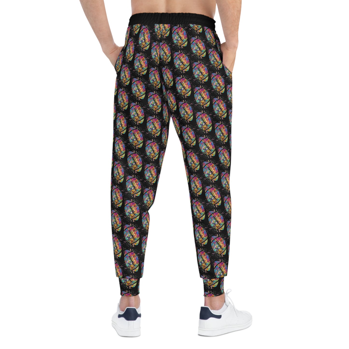 Unisex Athletic Joggers - Color Blast Football - Game Day Helmet