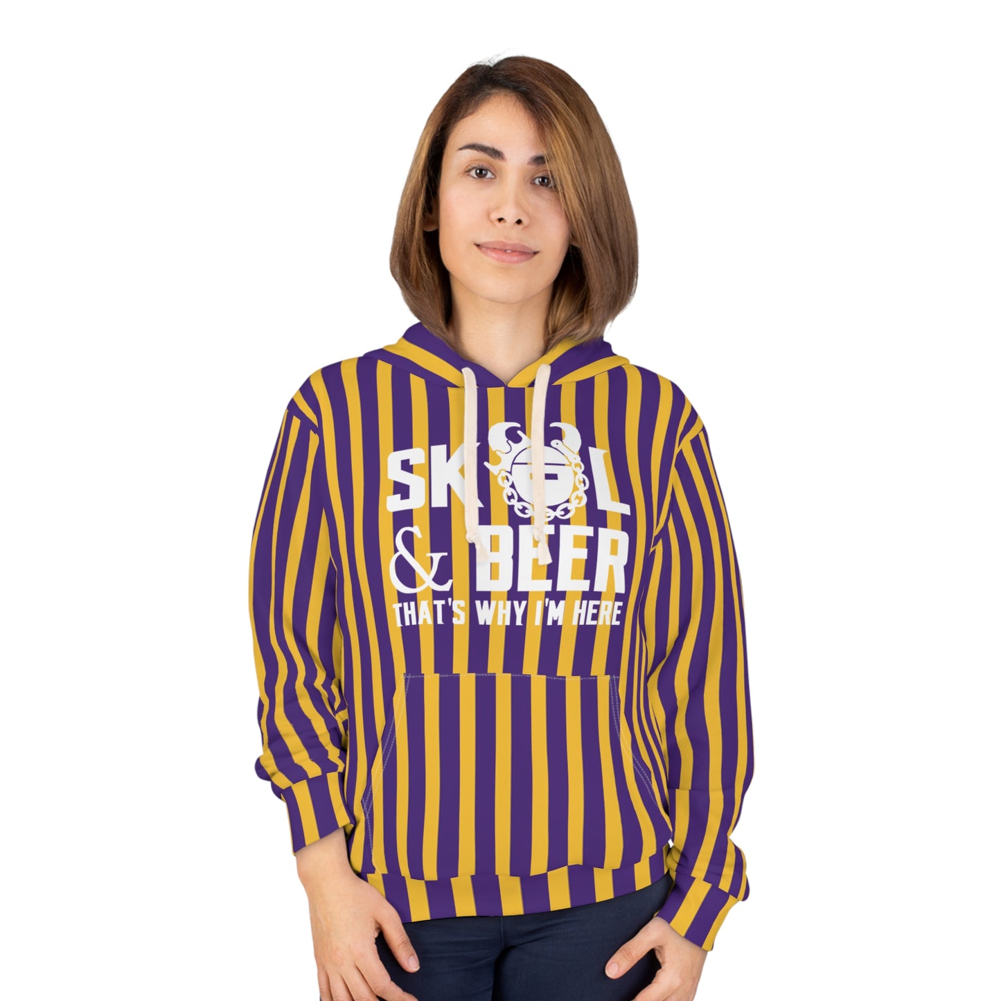 Unisex Pullover Hoodie - Stripes - & BEER