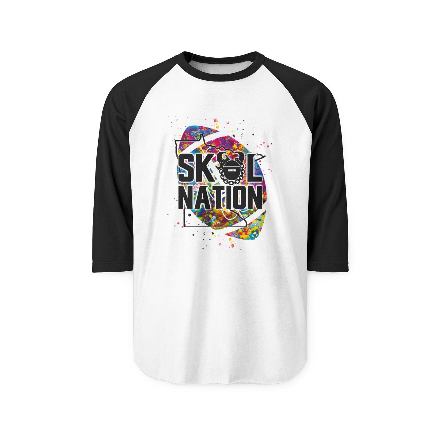 Unisex Three-Quarter Sleeve Raglan Shirt - MN Nation (Color Blast)